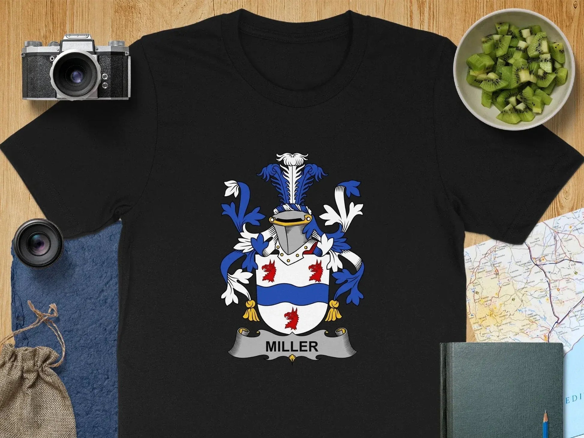 Family Crest Miller Design Black T-shirt product type