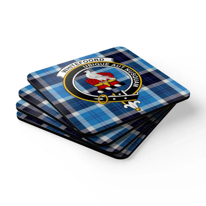 Clan Whitfoord Crest Blue Plaid Decorative Coaster product
