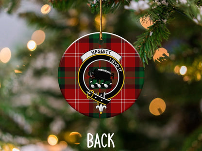 Family Crest Tartan Patterned Christmas Ornament product