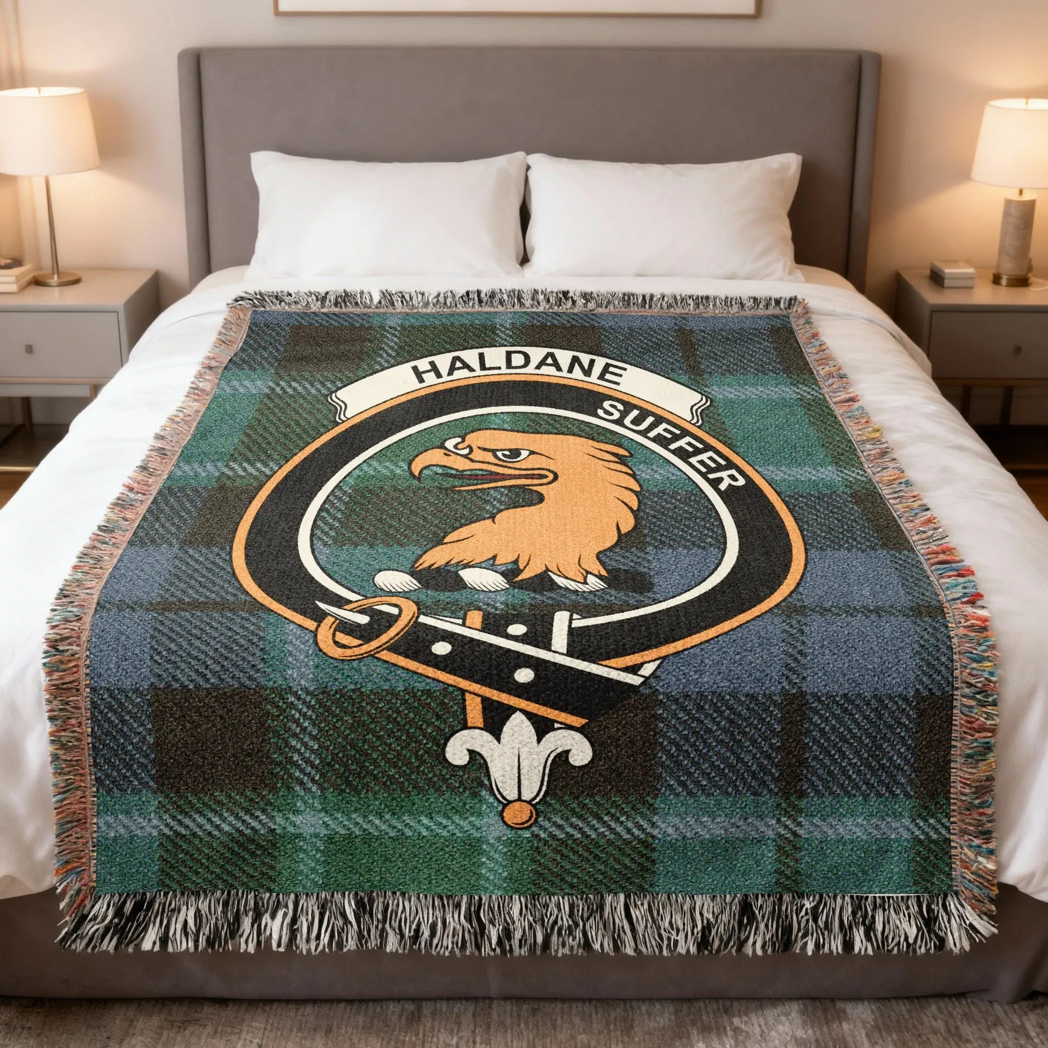 Haldane Suffer Eagle Plaid Design Blanket