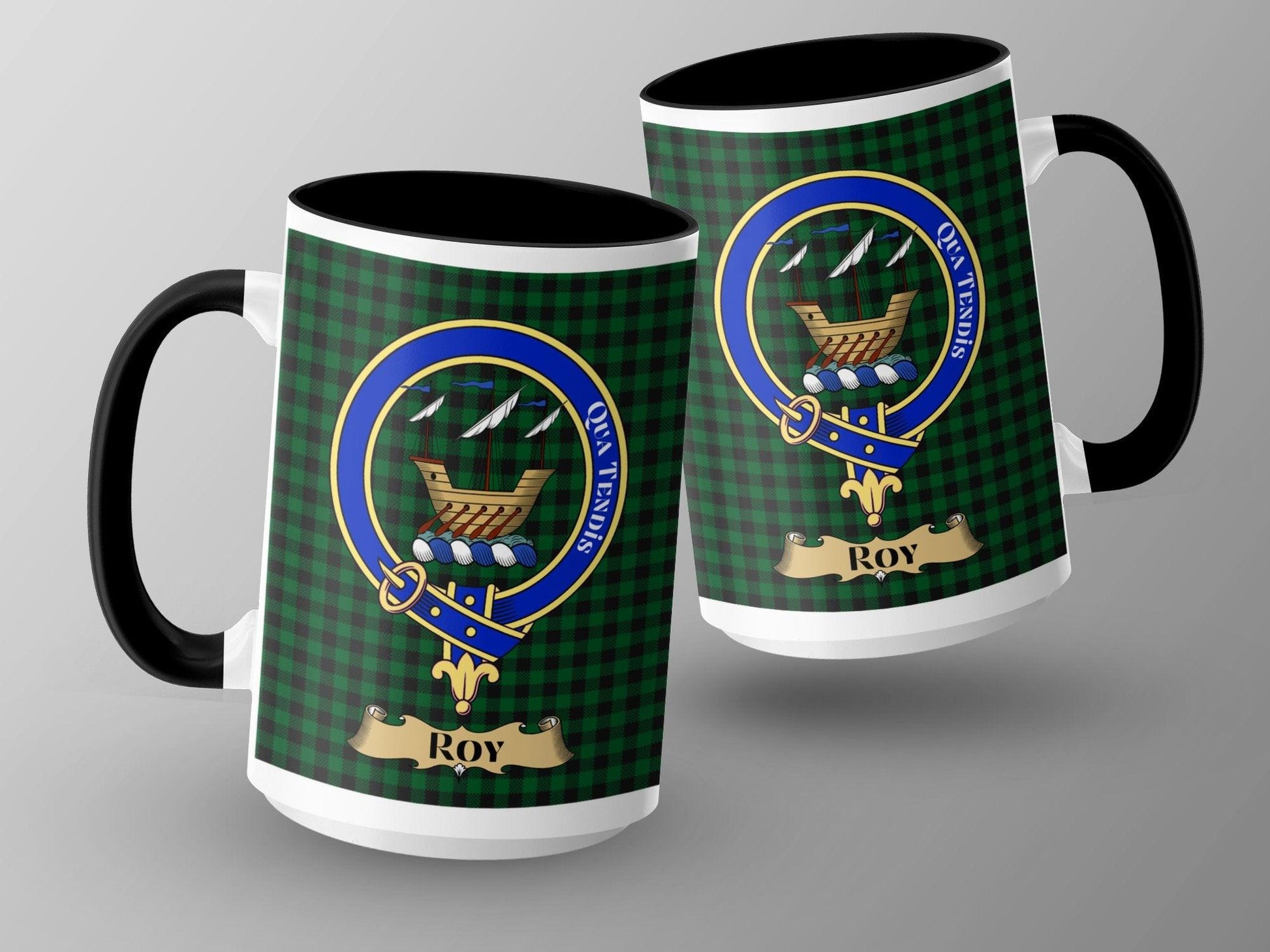 Roy Scottish Clan Crest Tartan Decorative Ceramic Mug - Living Stone Gifts