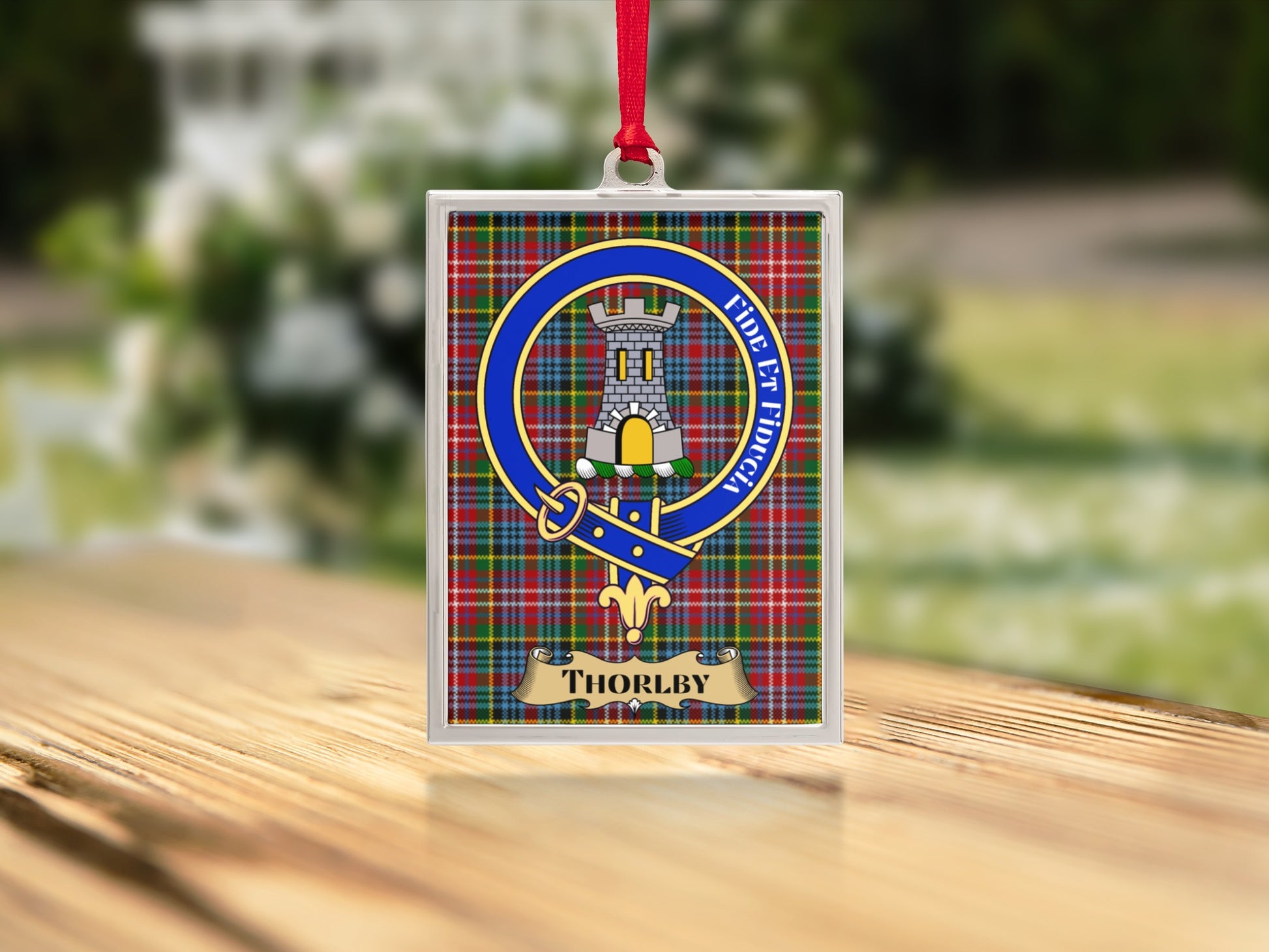 Thorlby Emblem Plaid Rectangular Ornament product type