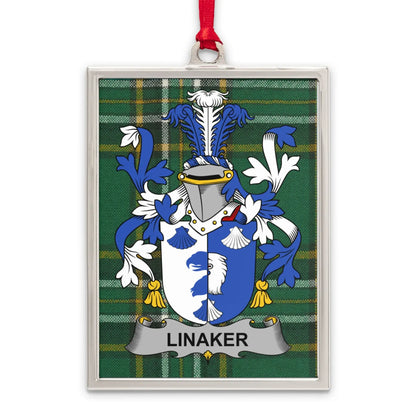 Linaker Coat of Arms Family Crest Plaid Ornament product