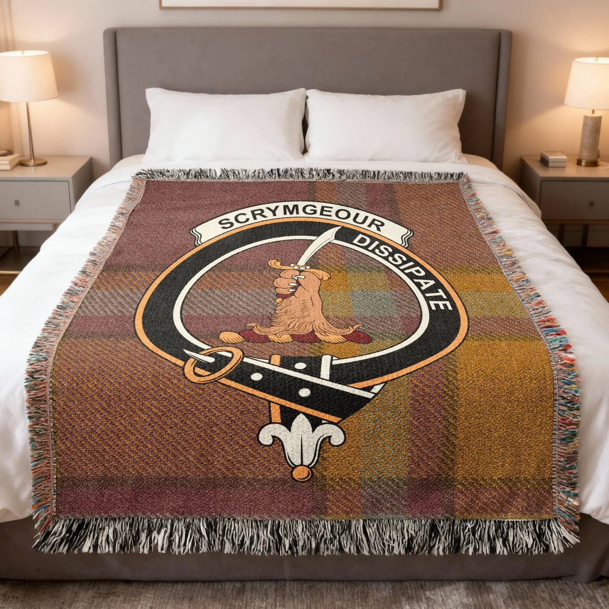Custom Scrymgeour Dissipate Family Crest Blanket