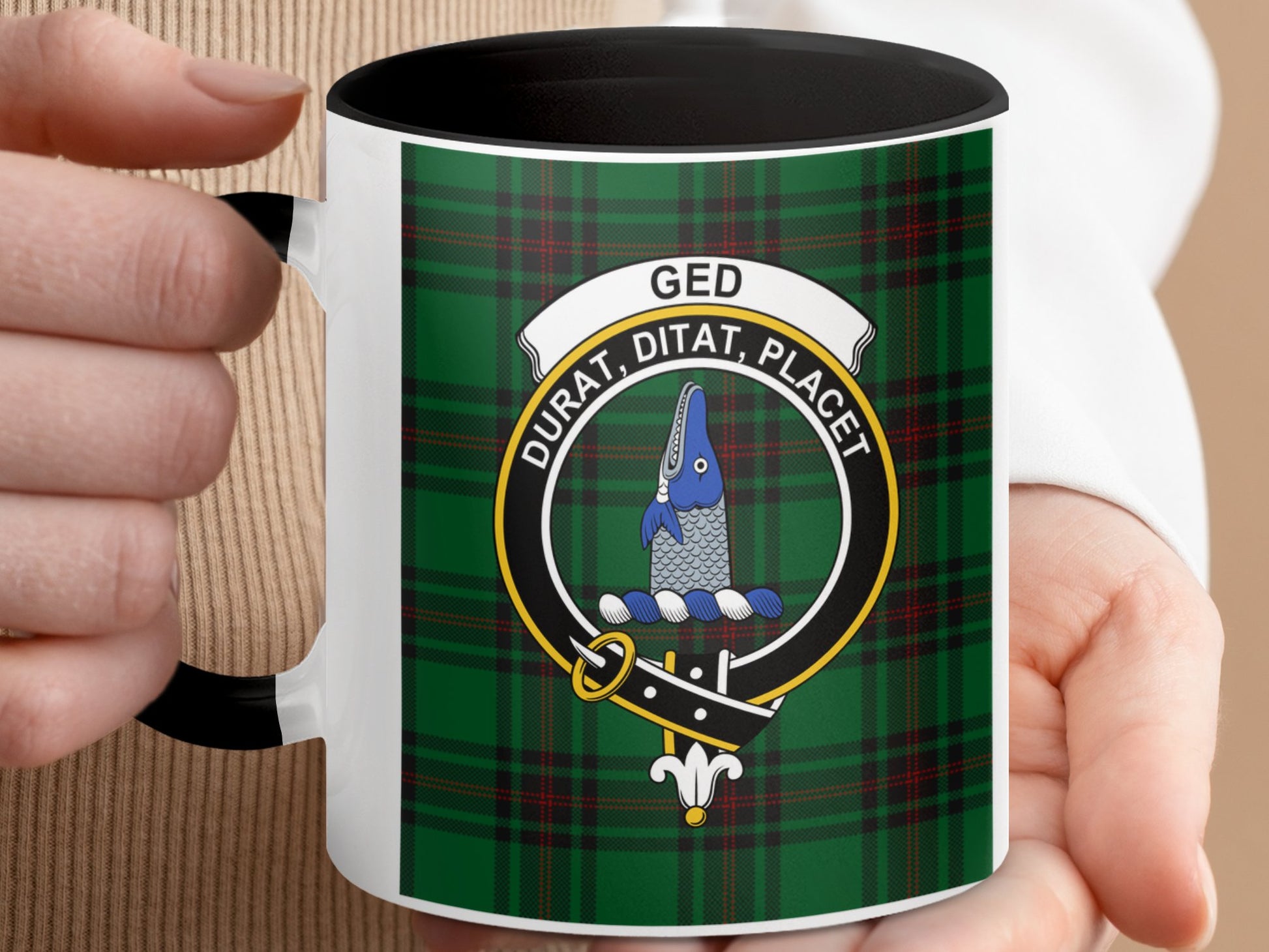 Clan Ged Scottish Tartan Crest Emblem Design Mug - Living Stone Gifts