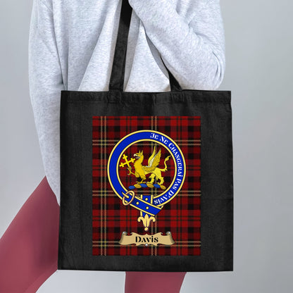 Davis Clan Crest Scottish Tartan Tote Bag - Living Stone Gifts