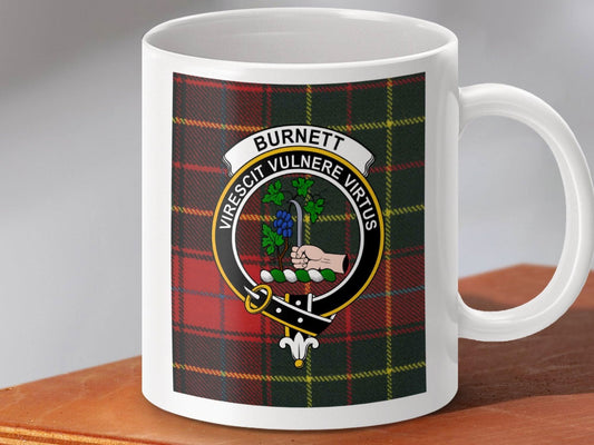 Burnett Family Crest Plaid Design Mug product type