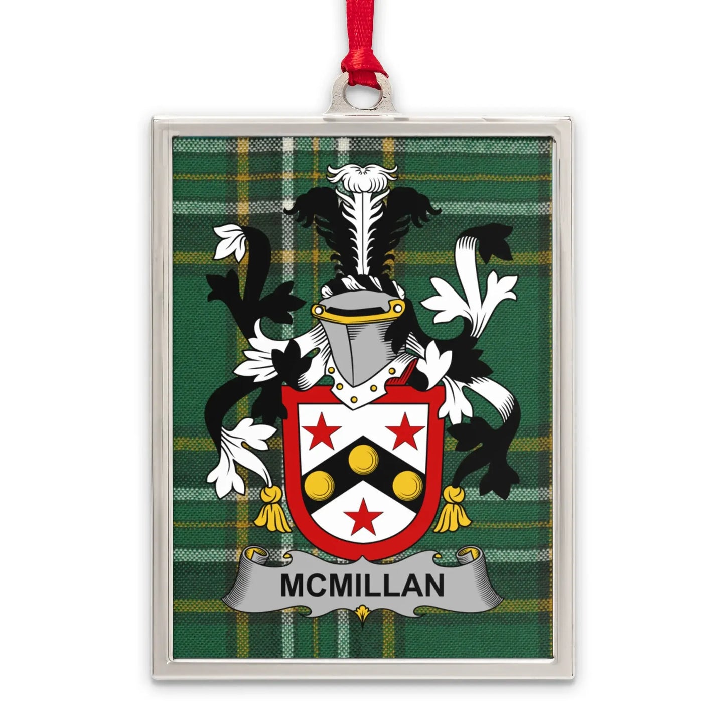 McMillan Family Crest Plaid Background Ornament product type