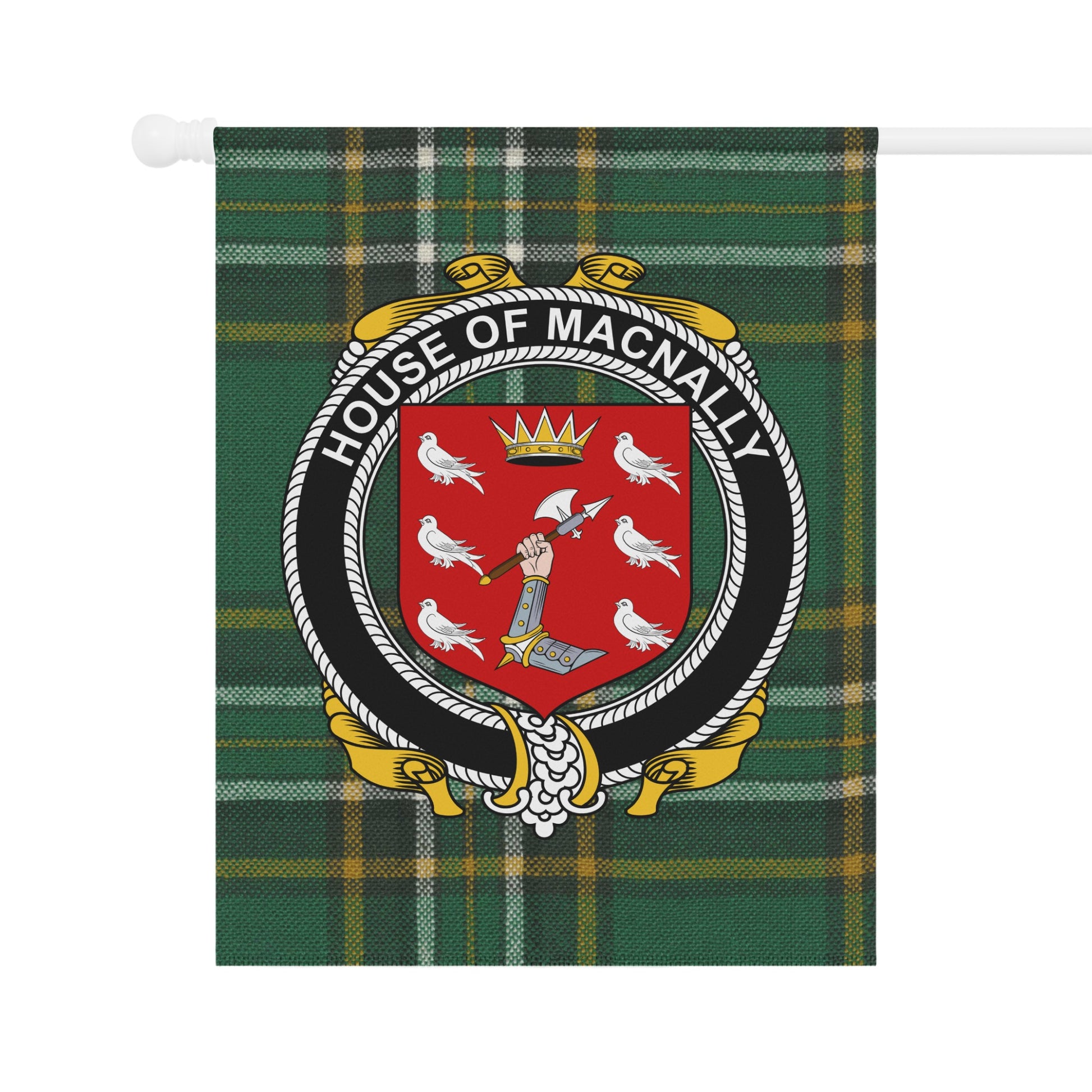 House of MacNally Tartan Plaid Family Crest Flag