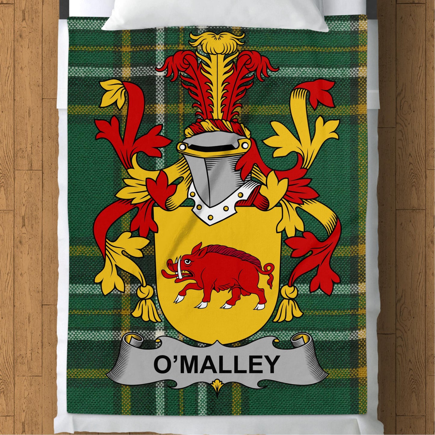 O Malley Surname Irish Tartan Throw Blanket - Living Stone Gifts