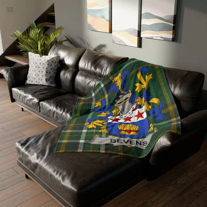 Personalized Family Crest Plaid Design Throw Blanket product