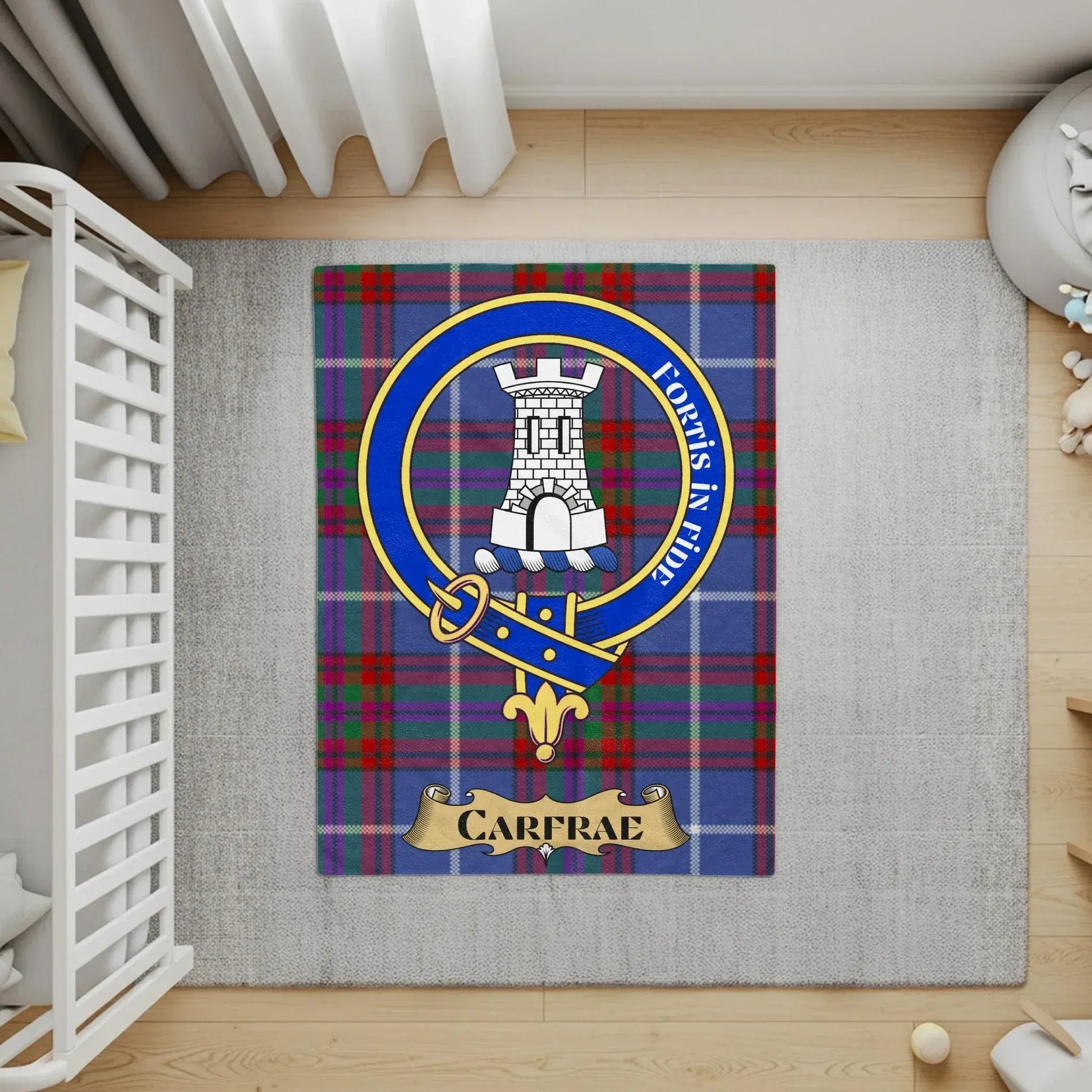 Tartan Plaid Crest Design CARFRAE Rug product type