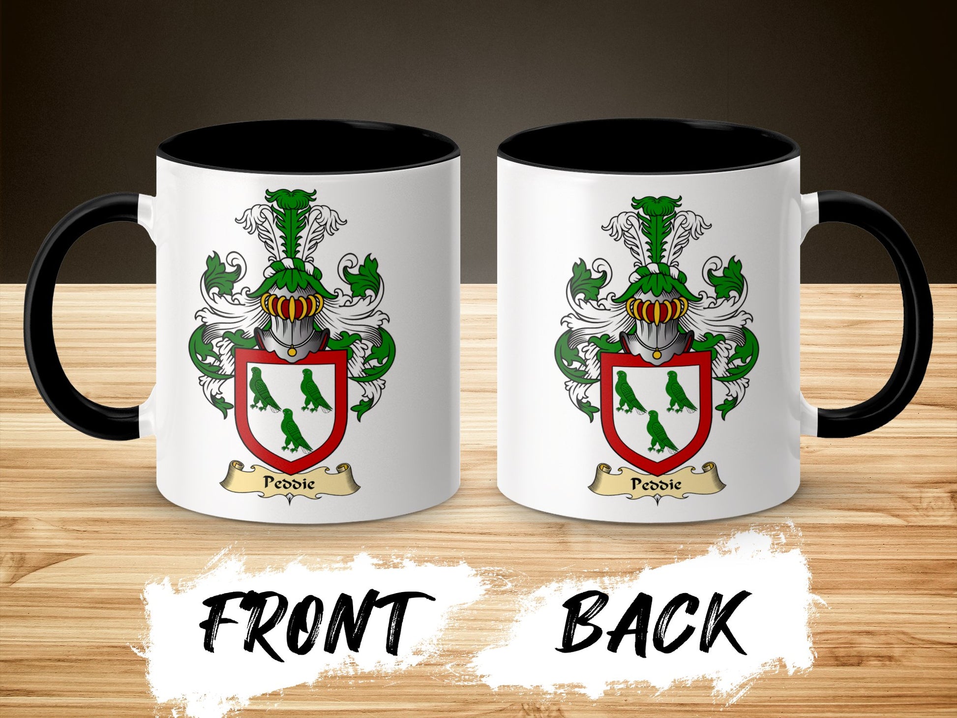 Scottish Clan Peddie Surname Coat of Arms Ceramic Mug - Living Stone Gifts