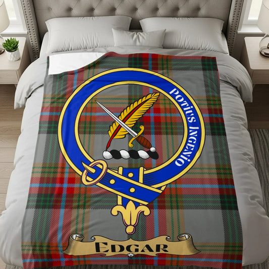 Edgar Clan Tartan Blanket Crest Design product