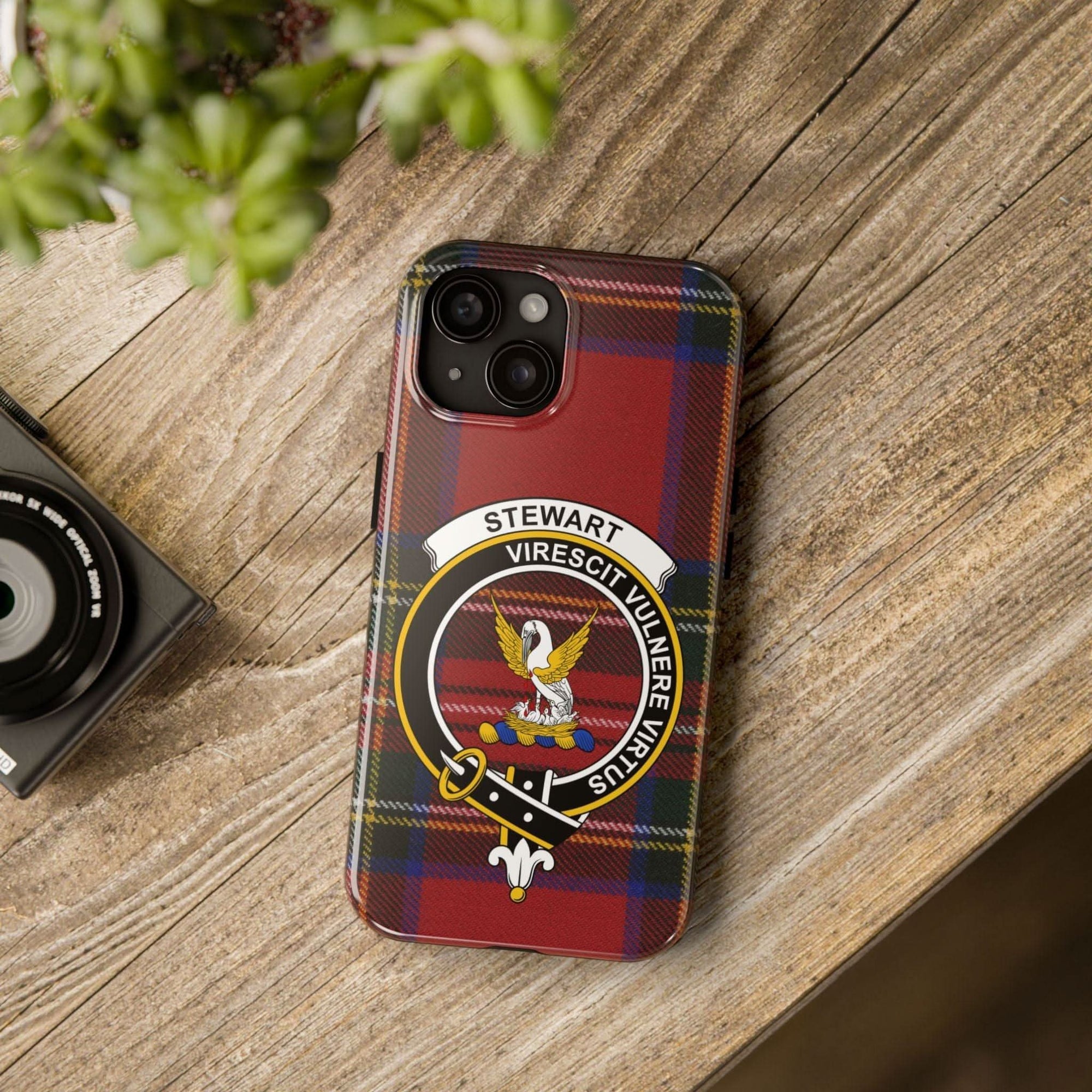 Stewart Tartan Clan Crest Cell Phone Case - Celtic Ancestry Gifts