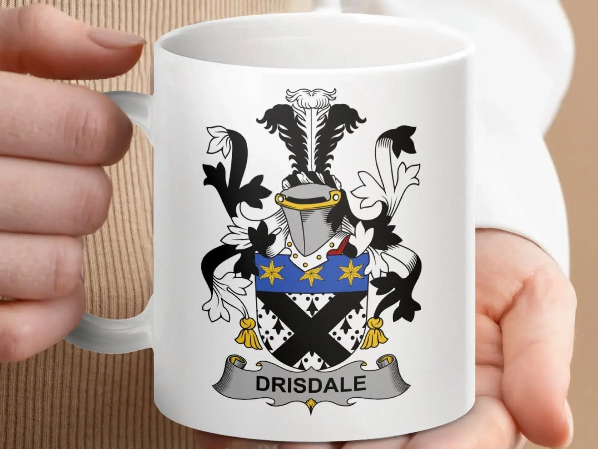 Drisdale Surname Irish Family Crest Mug - Celtic Ancestry Gifts