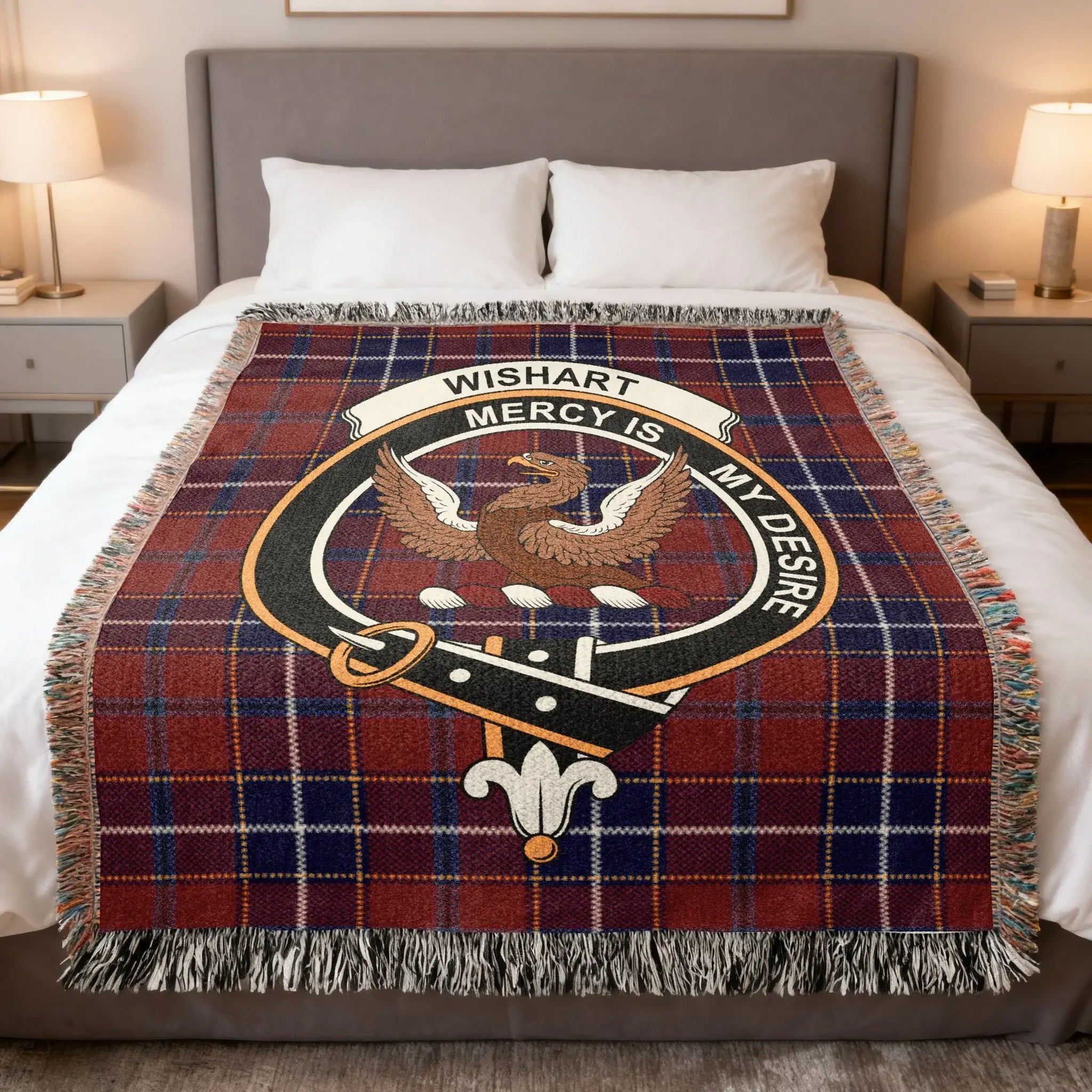 Wishart Mercy Is My Desire Plaid Blanket Product