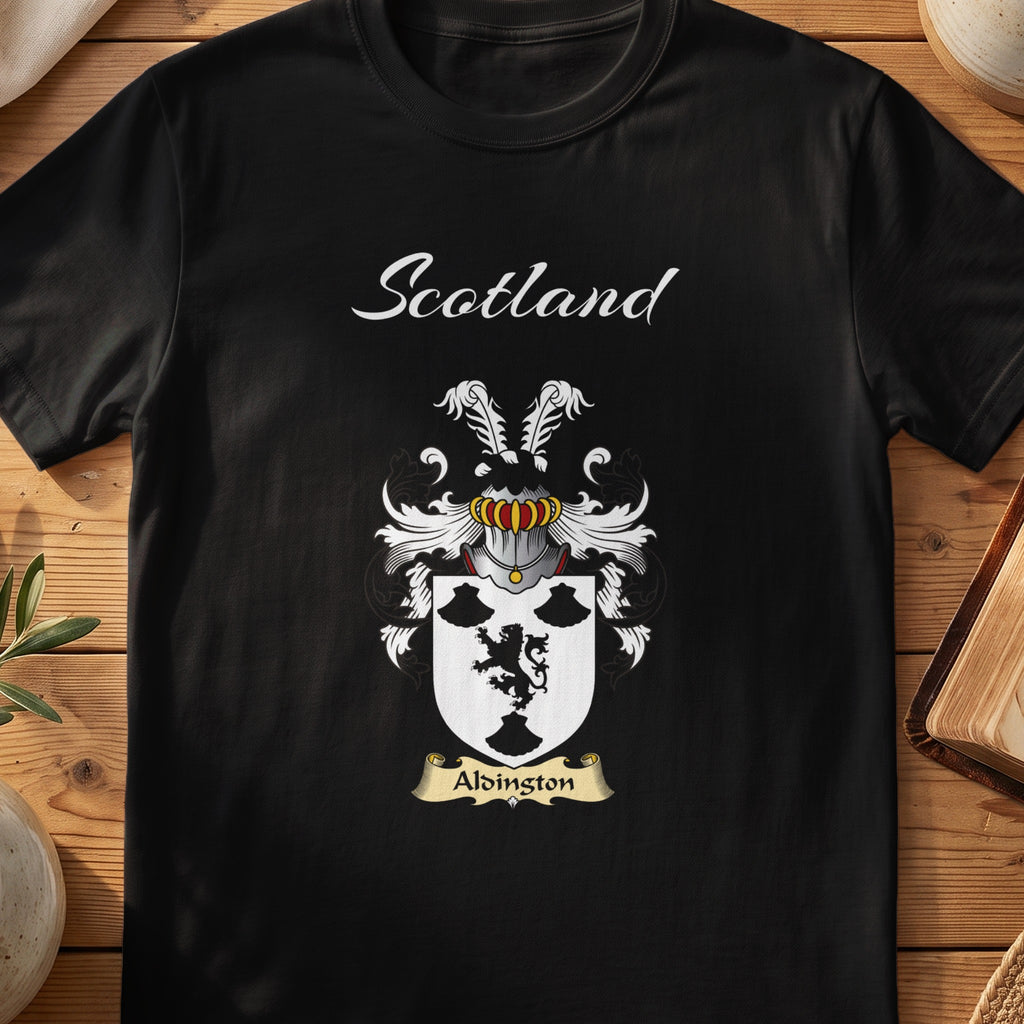Alsington Scottish family shield T-shirt in Black