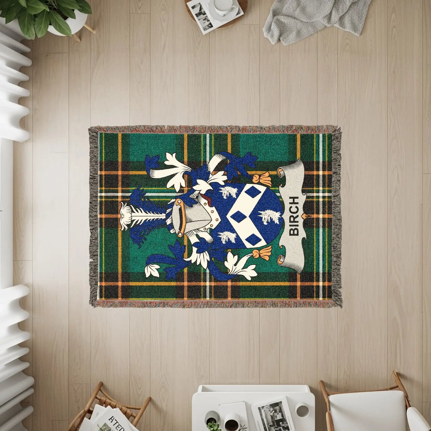 Birch Family Crest Green Plaid Heritage Throw product type