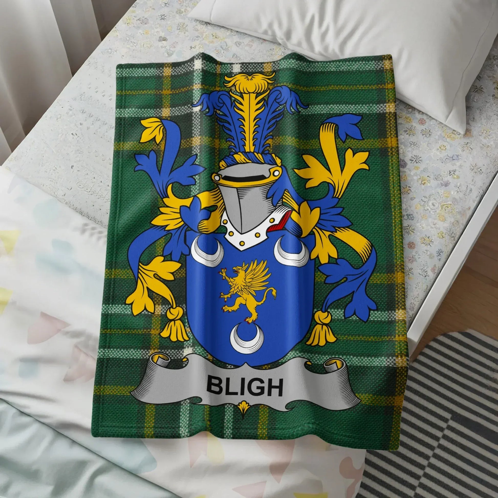 Bligh Family Crest Tartan Blanket Cozy Home Decor product type