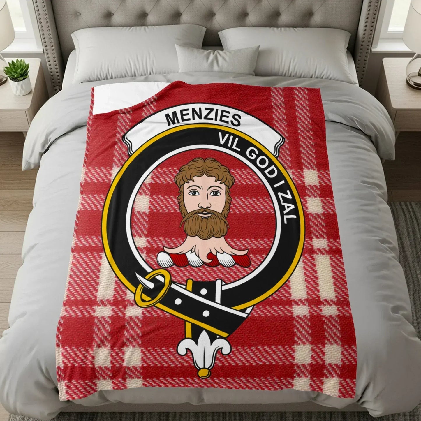 Scottish Clan Menzies Emblem Tartan Blanket product