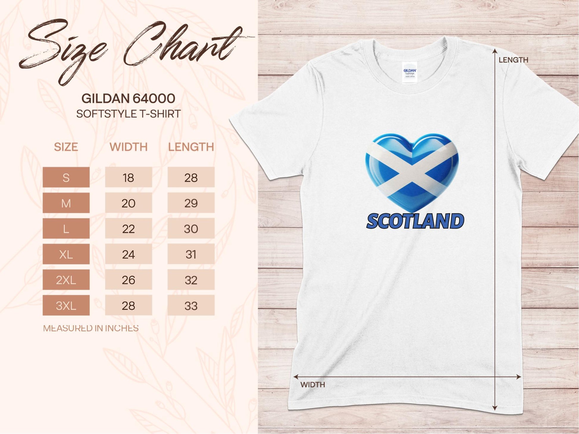 Scotland Flag Heart Design Printed T-Shirt - Living Stone Gifts