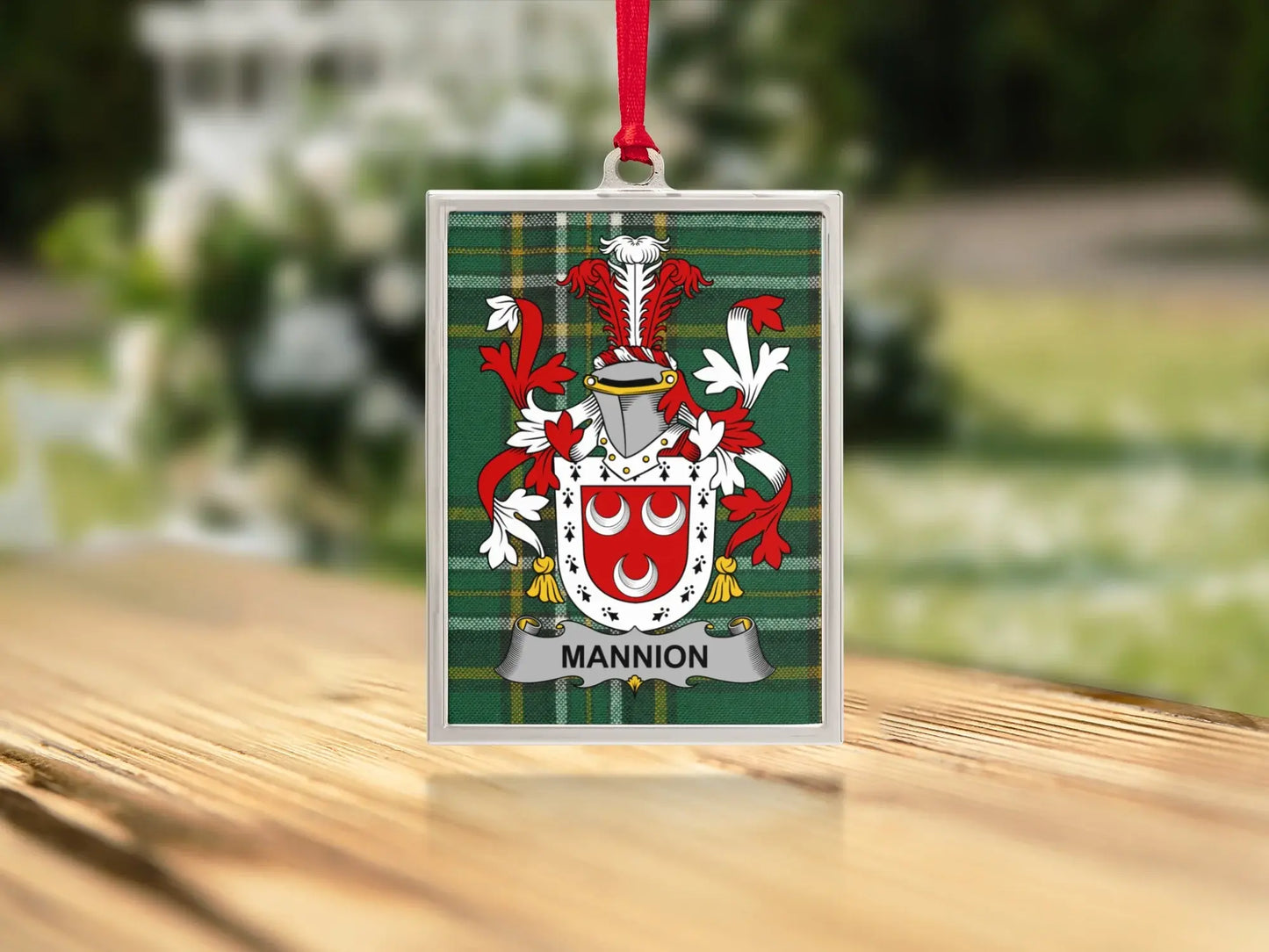 Vintage Red and Green Tartan Family Crest Plaque product