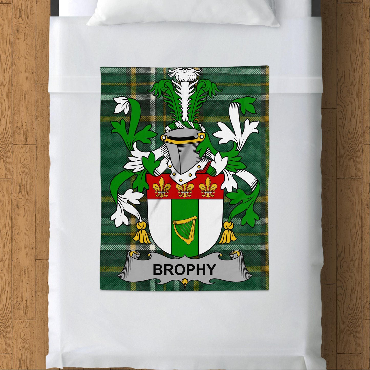 Brophy Surname Irish Tartan Throw Blanket - Living Stone Gifts