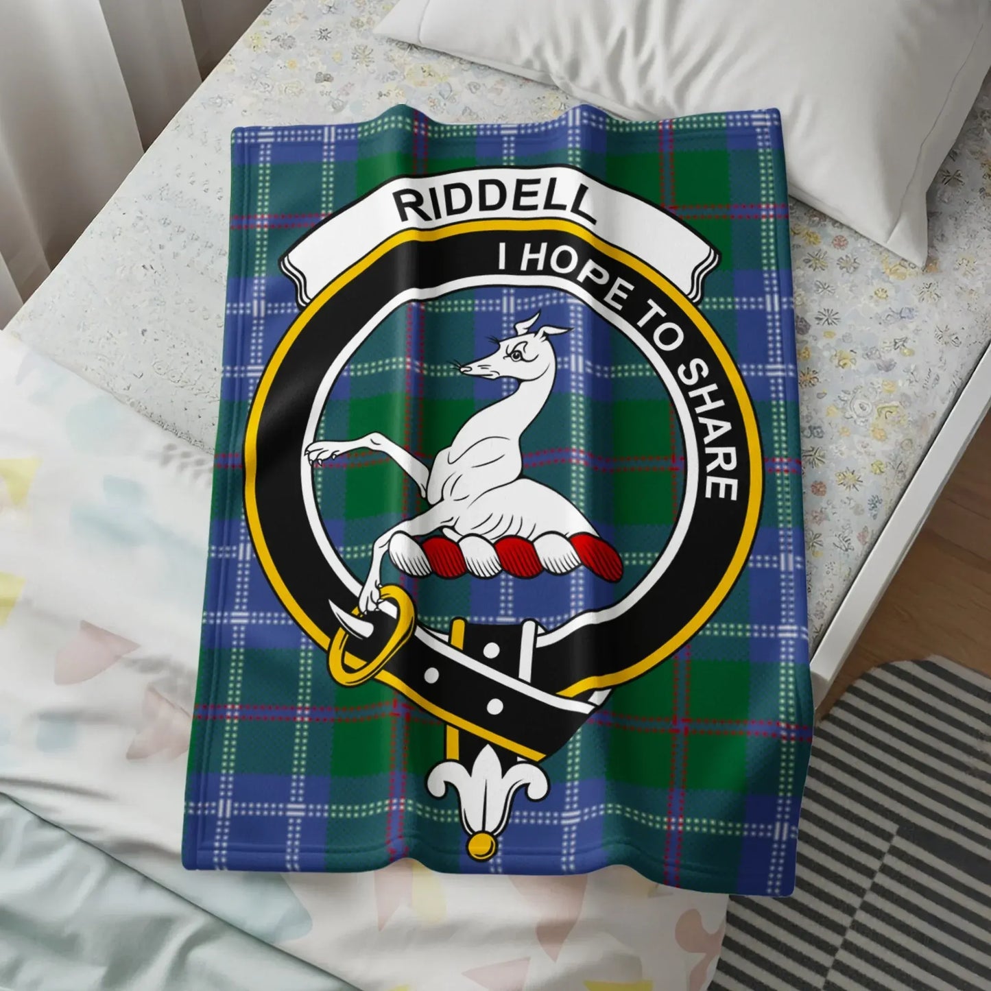 Riddell I Hope To Share Plaid Crest Blanket product type