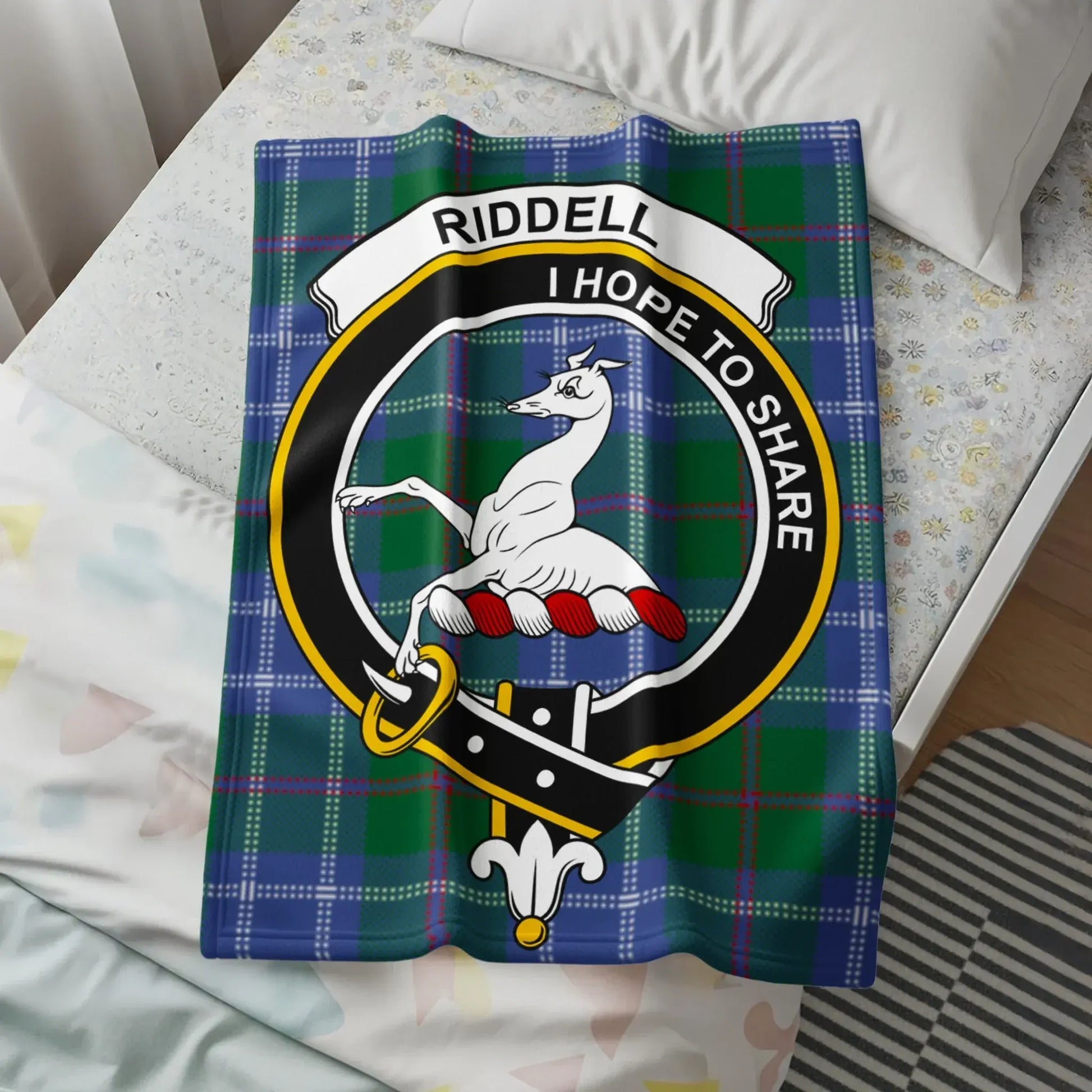 Riddell I Hope To Share Plaid Crest Blanket product type