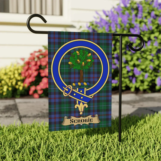 Scrobia Tartan Garden Flag with Clan Crest product