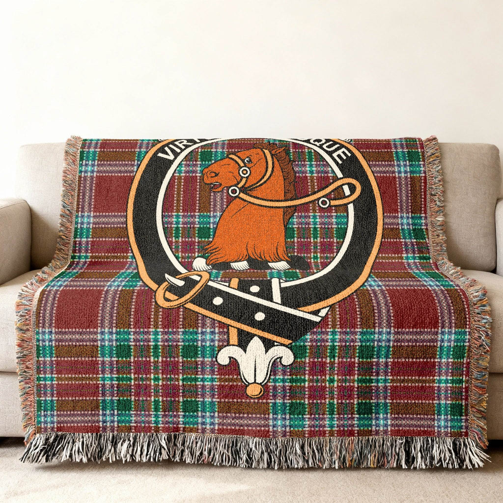 Scottish Clan Tartan Blanket with Crest Design Blanket