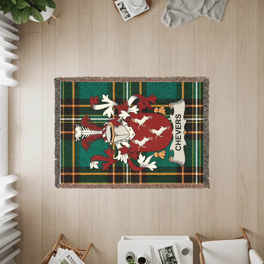 Chevers Family Crest Tartan Plaid Green product type