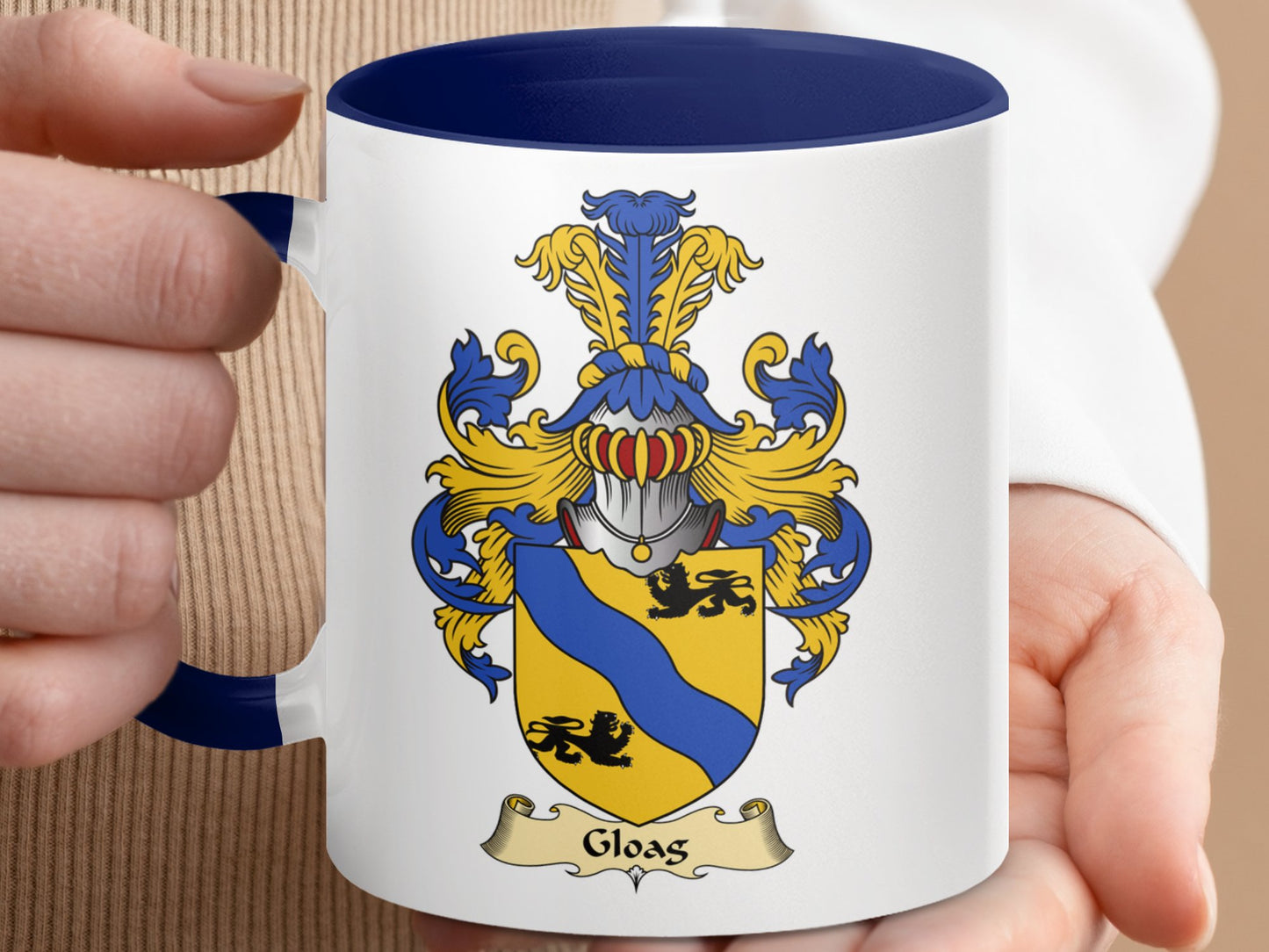 Gloag Scottish Clan Coat of Arms Accent Coffee Mug - Living Stone Gifts