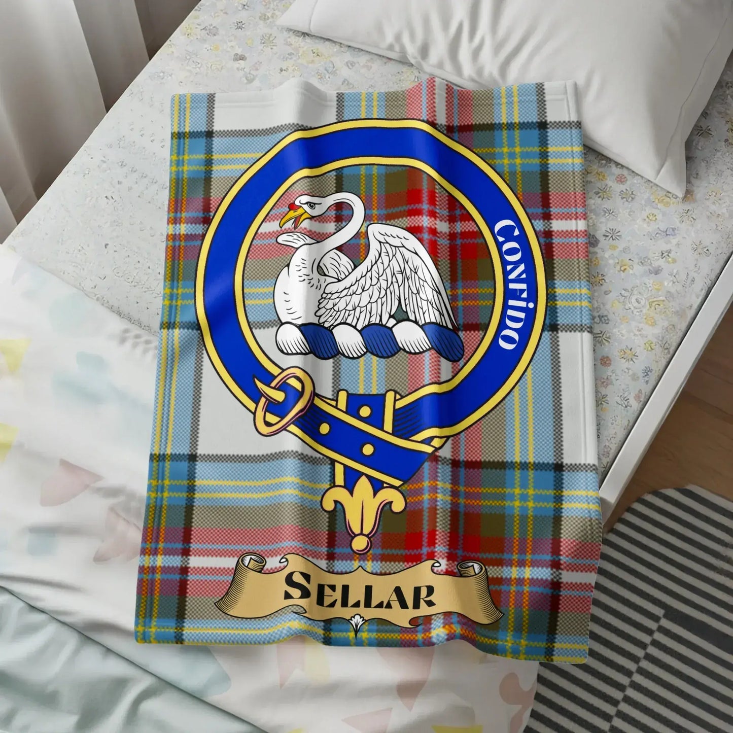 Sellar Family Crest Plaid Blanket cozy product