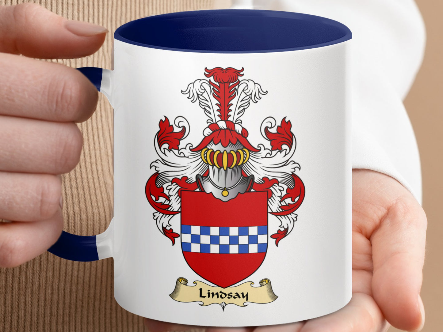 Clan Lindsay Scottish Coat of Arms Accent Mug - Living Stone Gifts