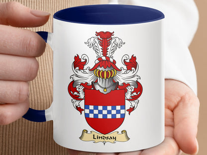 Clan Lindsay Scottish Coat of Arms Accent Mug - Living Stone Gifts