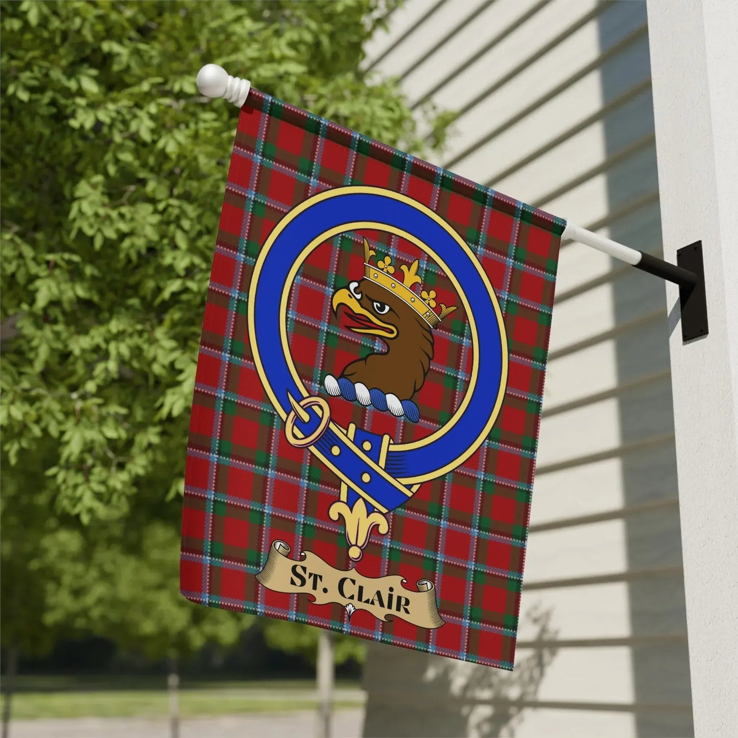 St. Clair Tartan Crest House Flag Decorative product