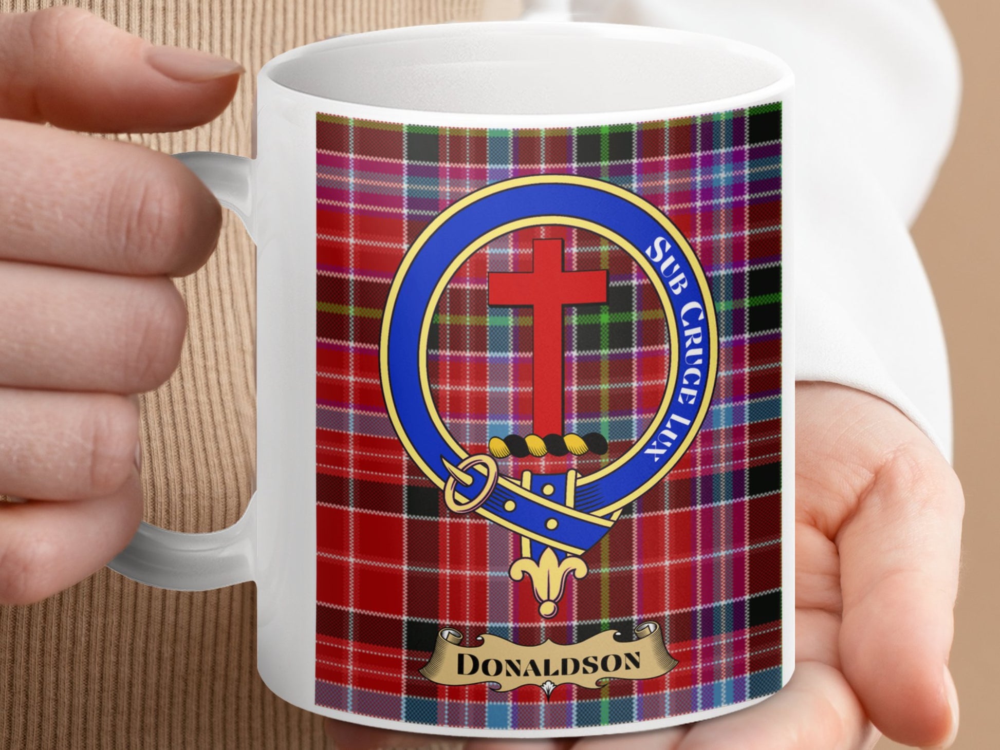 Clan Donaldson Scottish Tartan Crest Mug - Living Stone Gifts