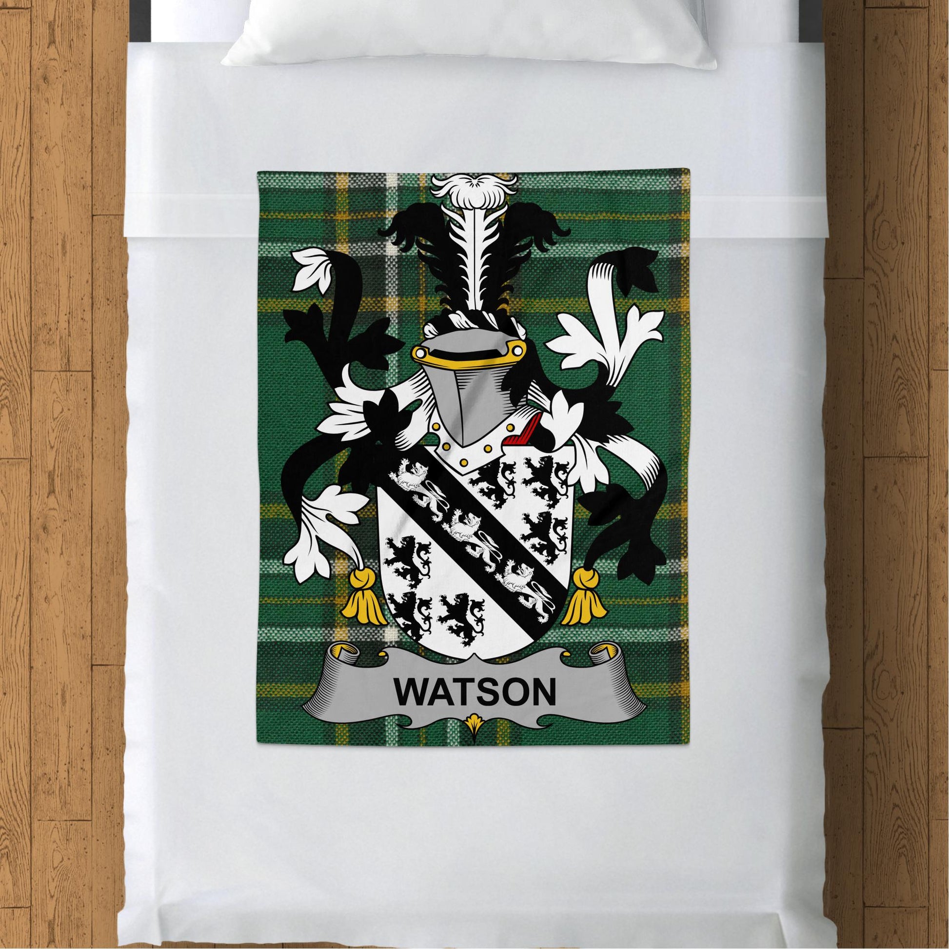 Watson Surname Irish Tartan Throw Blanket - Living Stone Gifts