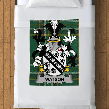 Watson Surname Irish Tartan Throw Blanket - Living Stone Gifts