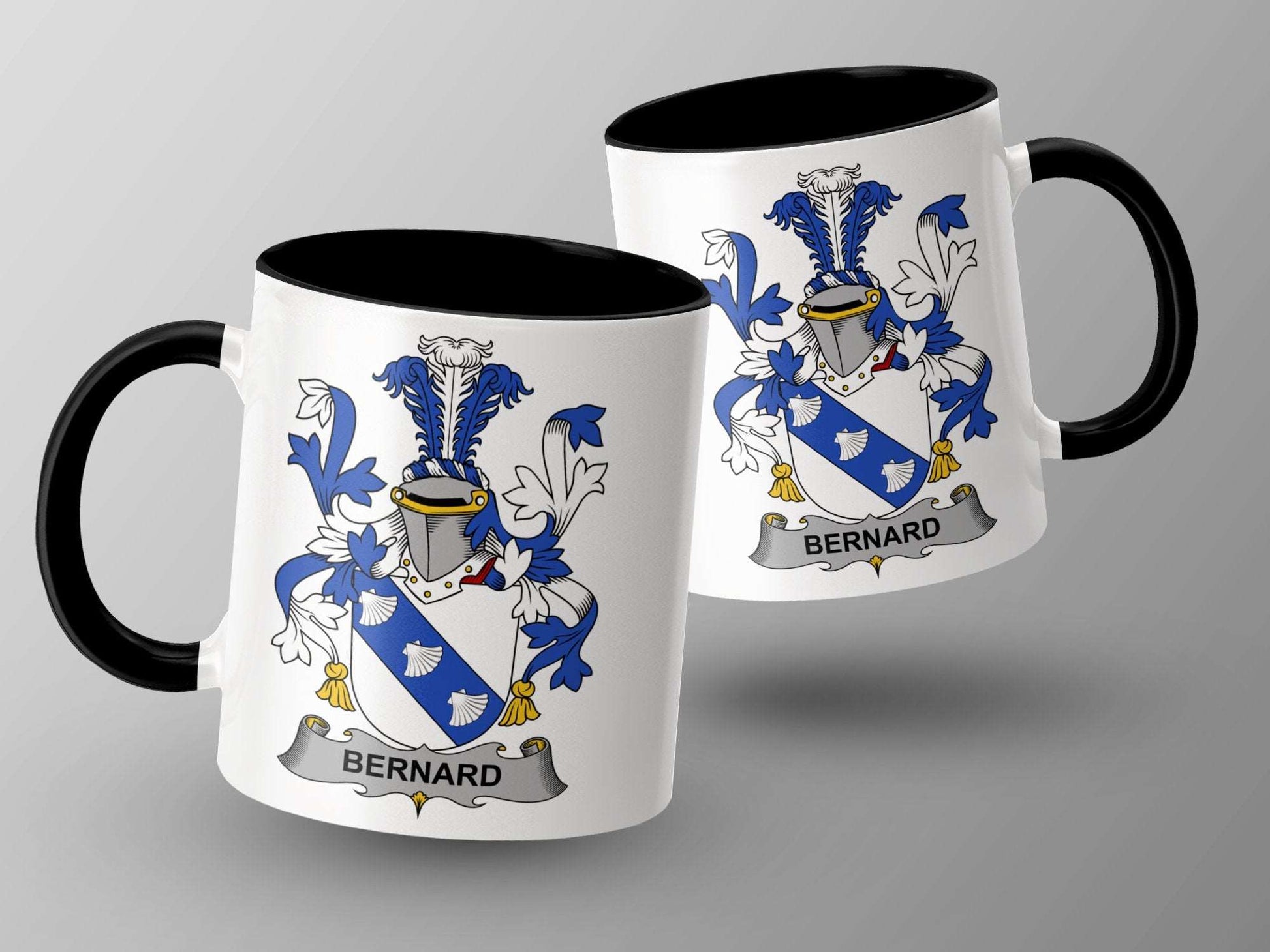 Bernard Coat of Arms Family Surname Crest Irish Mug - Living Stone Gifts