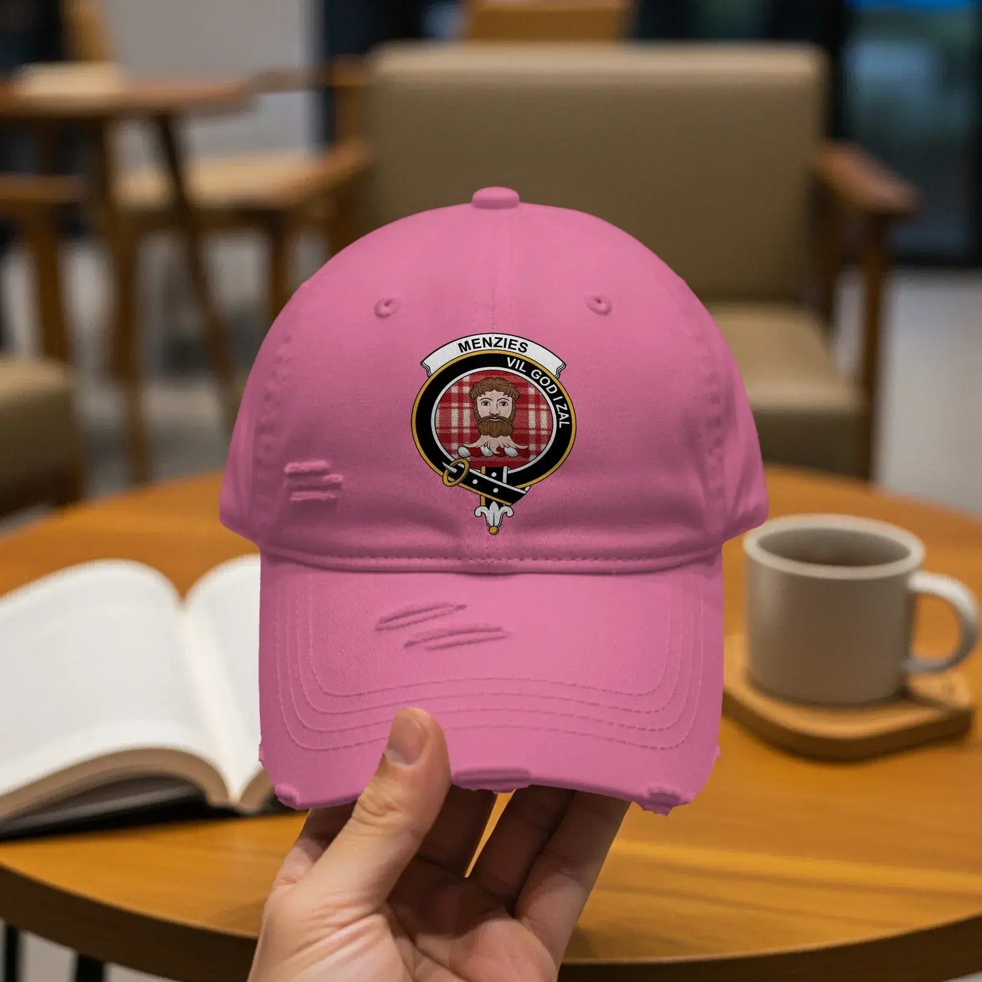 Clan Menzies Crest Pink Adjustable Cap product