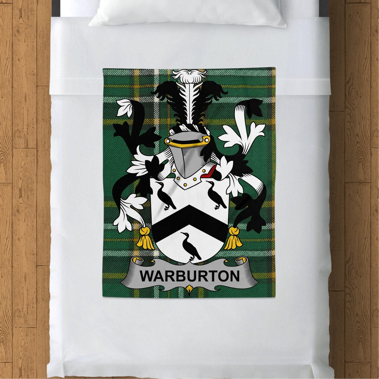 Warburton Surname Irish Tartan Throw Blanket - Living Stone Gifts