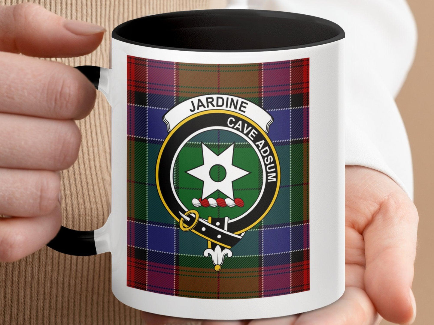 Jardine Clan Crest Scottish Heritage Tartan Pattern Mug - Living Stone Gifts