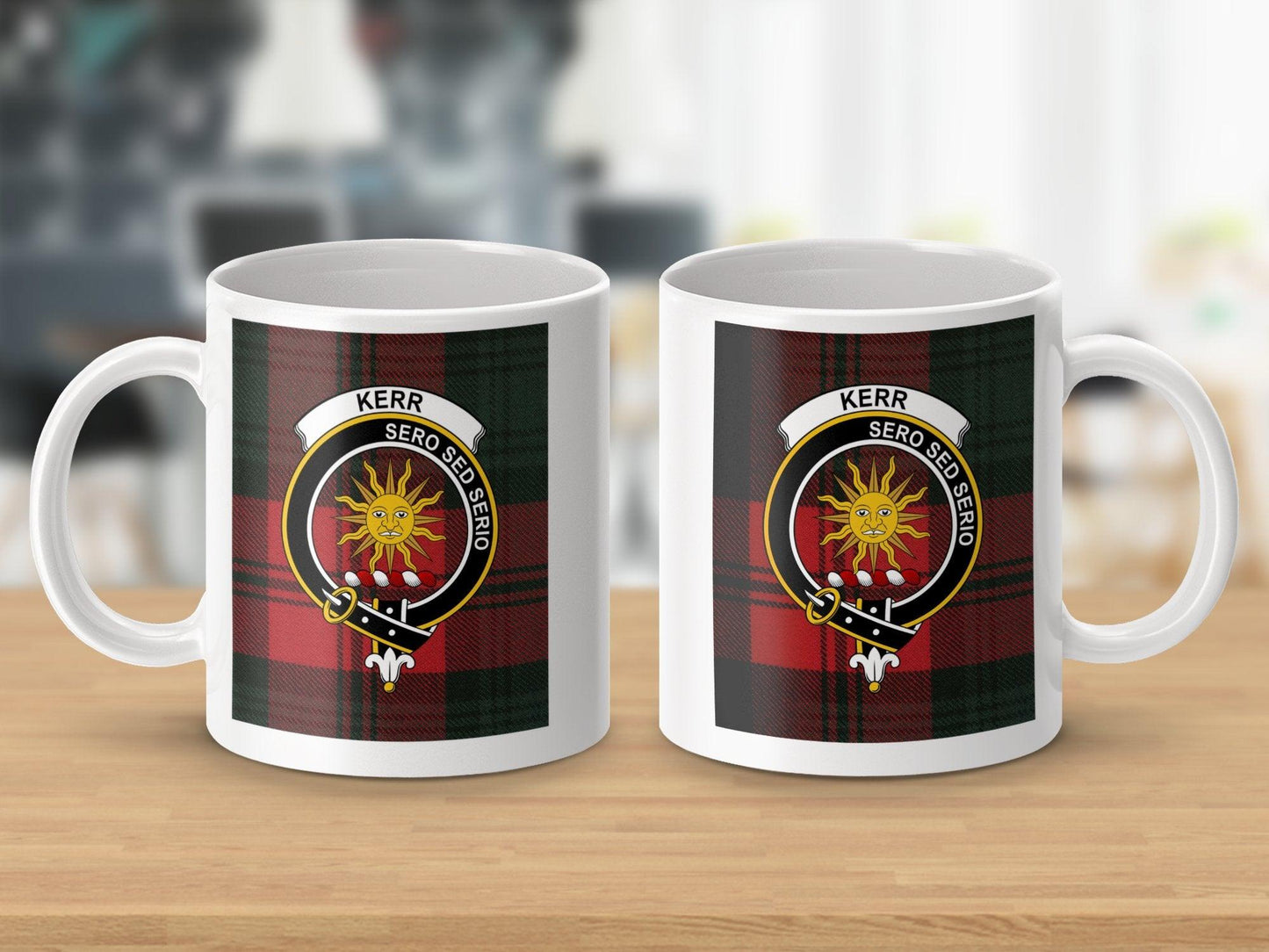 Scottish Kerr Clan Crest Tartan Plaid Mug - Living Stone Gifts