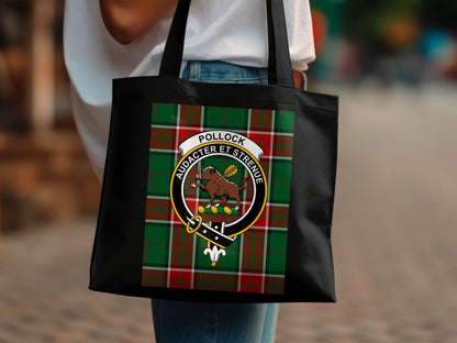 Scottish clan crest on tartan background Tote Bag - Living Stone Gifts