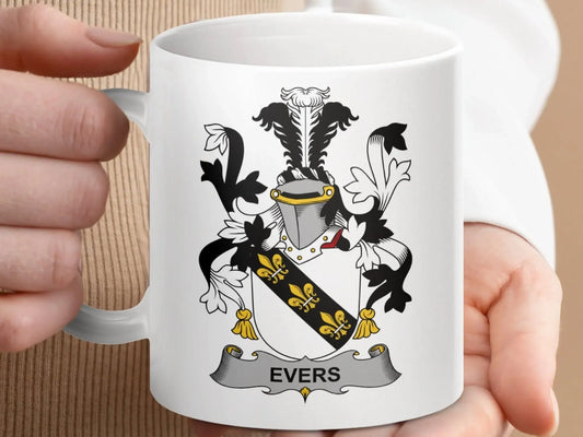 Evers Surname Irish Family Crest Mug - Celtic Ancestry Gifts