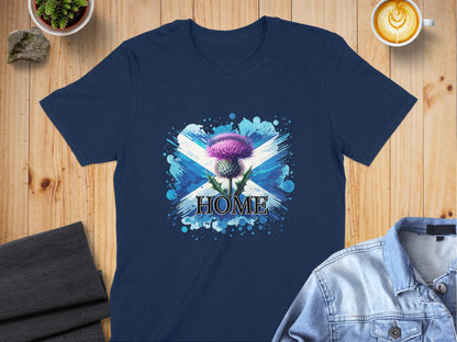 Scottish Thistle Home Graphic Design Artistic T-Shirt - Living Stone Gifts