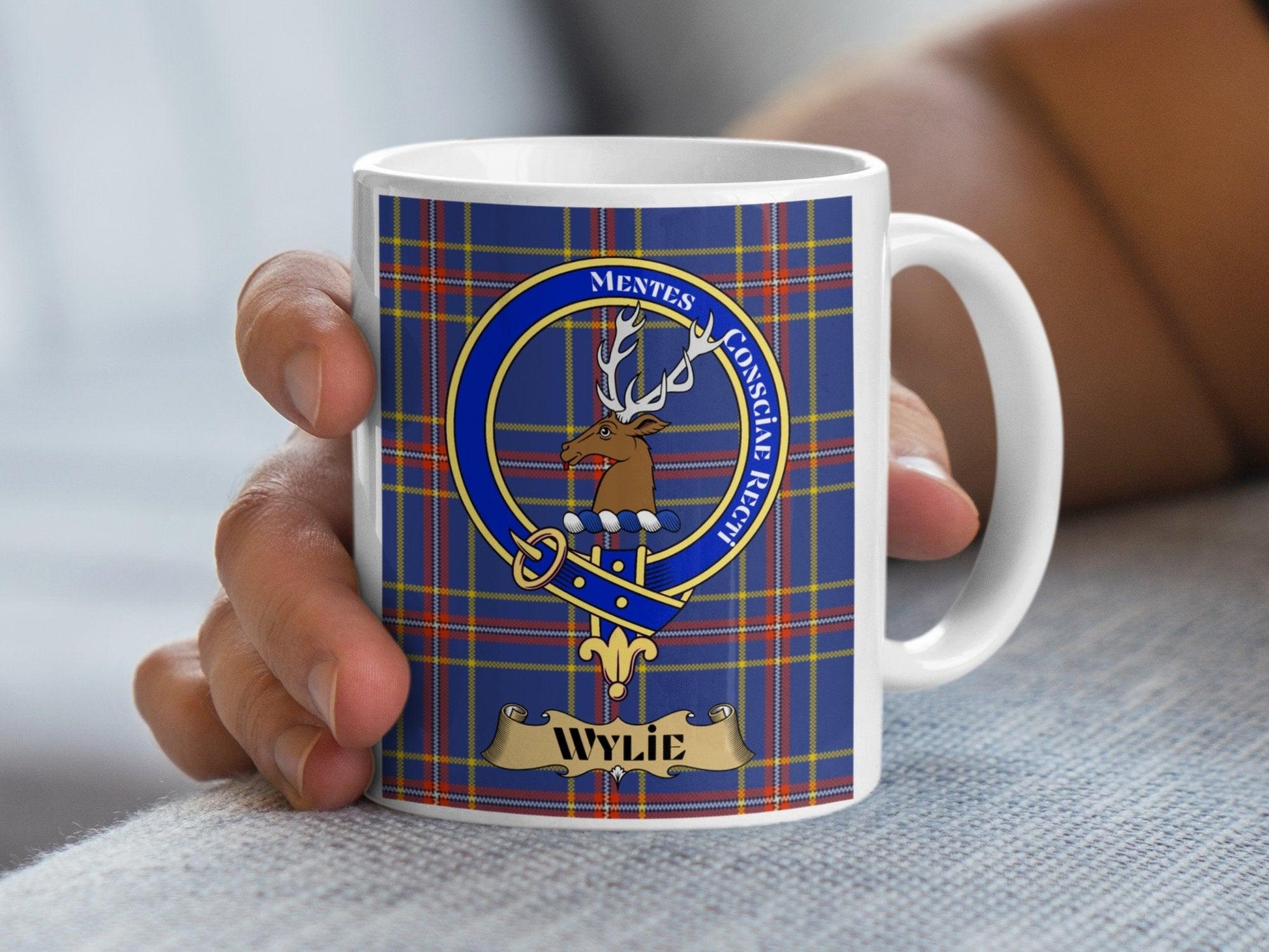 Wylie Scottish Clan Crest Tartan Mug - Living Stone Gifts